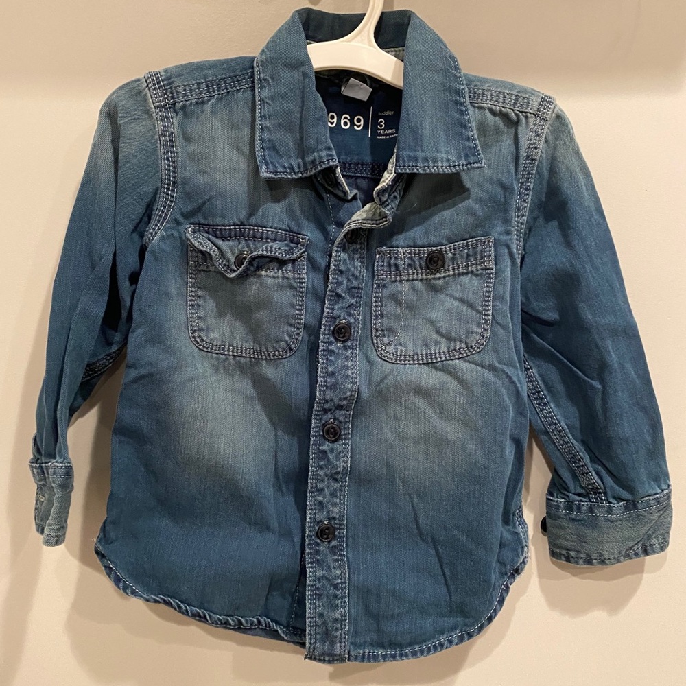 Baby Gap Dark Wash Denim Button Down